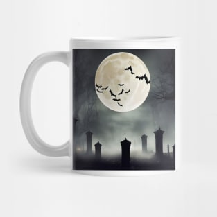 Graveyard Moon Backdrop Background Mug